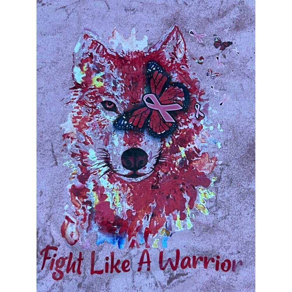 Comfort Colors Fight Like A Warrior Breast Cancer Awareness Sweatshirt Small - Picture 3 of 7